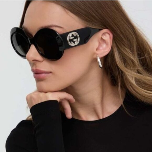 NEW GUCCI OVERSIZED ROUND WOMEN AUTHENTIC SUNGLASSES GUCCI - Picture 1 of 16
